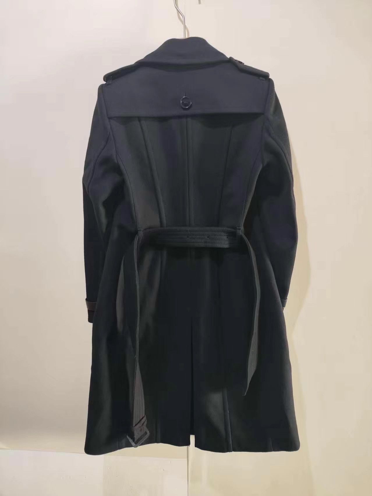 Burberry Burberry Black Double-Breasted Wool Coat K13 Size XXS / US 00 / IT 34 - 2 Thumbnail