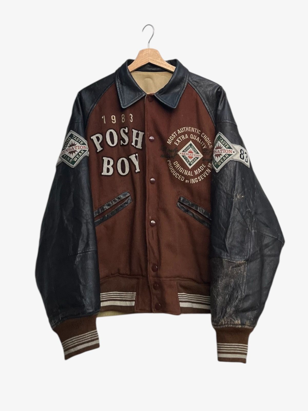 Leather Posh Boy Leather Sleeves Reversible Stadium Jacket Size US L / EU 52-54 / 3 - 1 Thumbnail