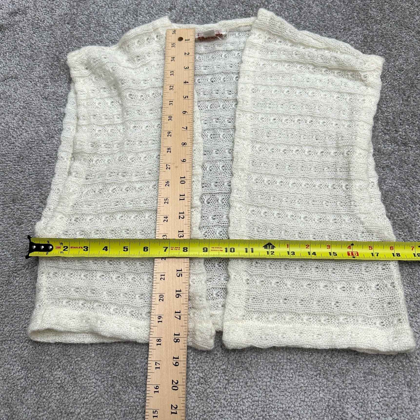 Vintage VINTAGE Beldoch Popper Vest Crochet Open-Knit Sleeveless Ivory Womens Small Casual Knit Style Size S / US 4 / IT 40 - 5 Thumbnail