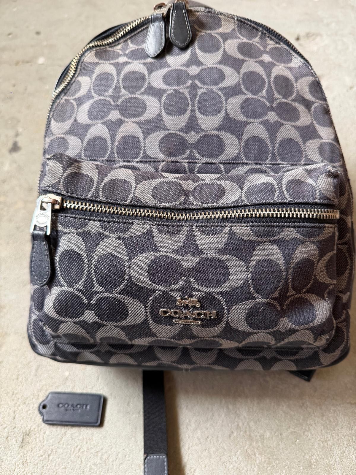 Coach Coach Signature Mini Charlie Denim Backpack Navy Size ONE SIZE - 4 Thumbnail