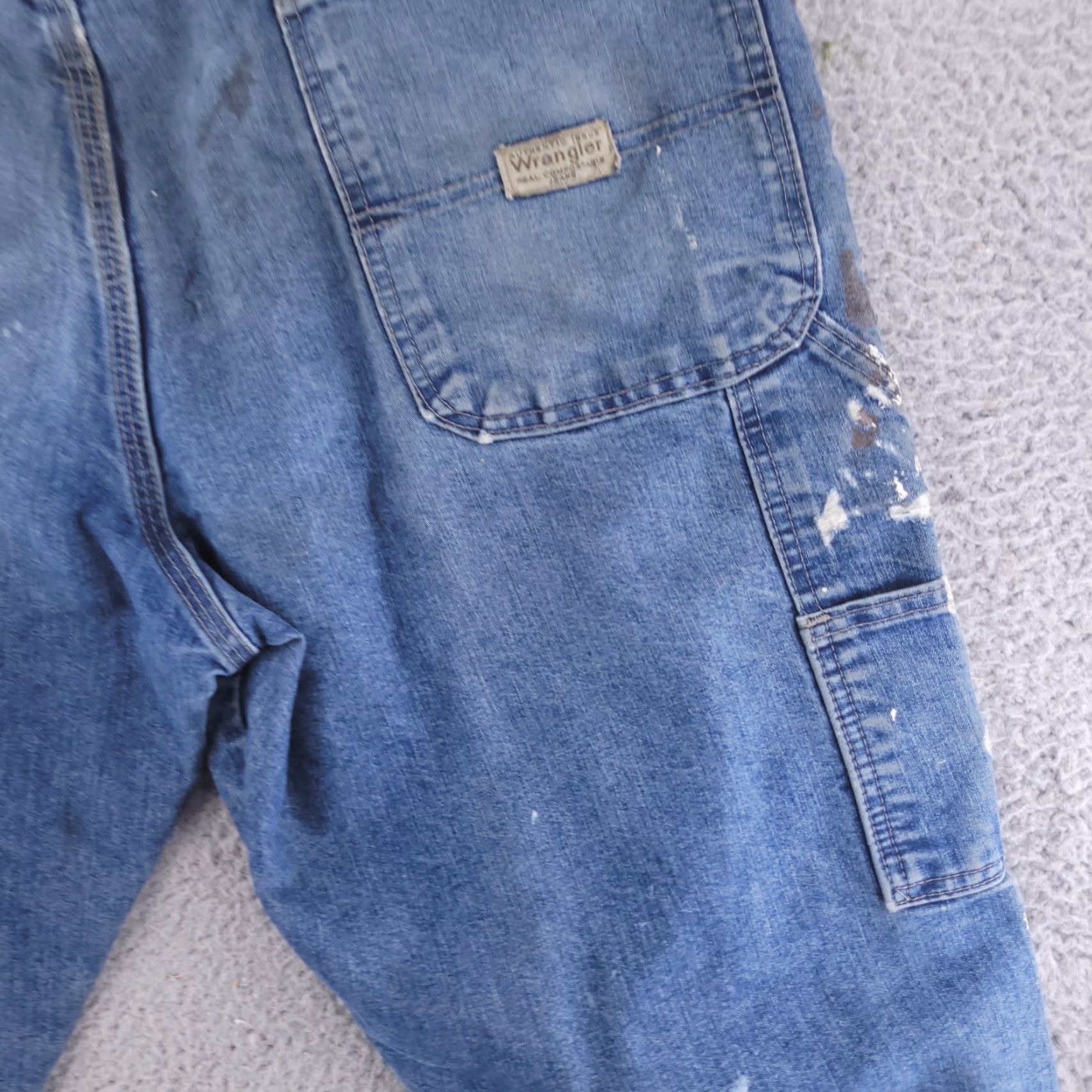 Wrangler Wrangler Jeans Mens 36x32 Blue Workwear Distressed Carpenter Straight Regular 36 32 Jeans Mens Blue Distressed Carpenter Workwear Size US 36 / EU 52 - 7 Thumbnail