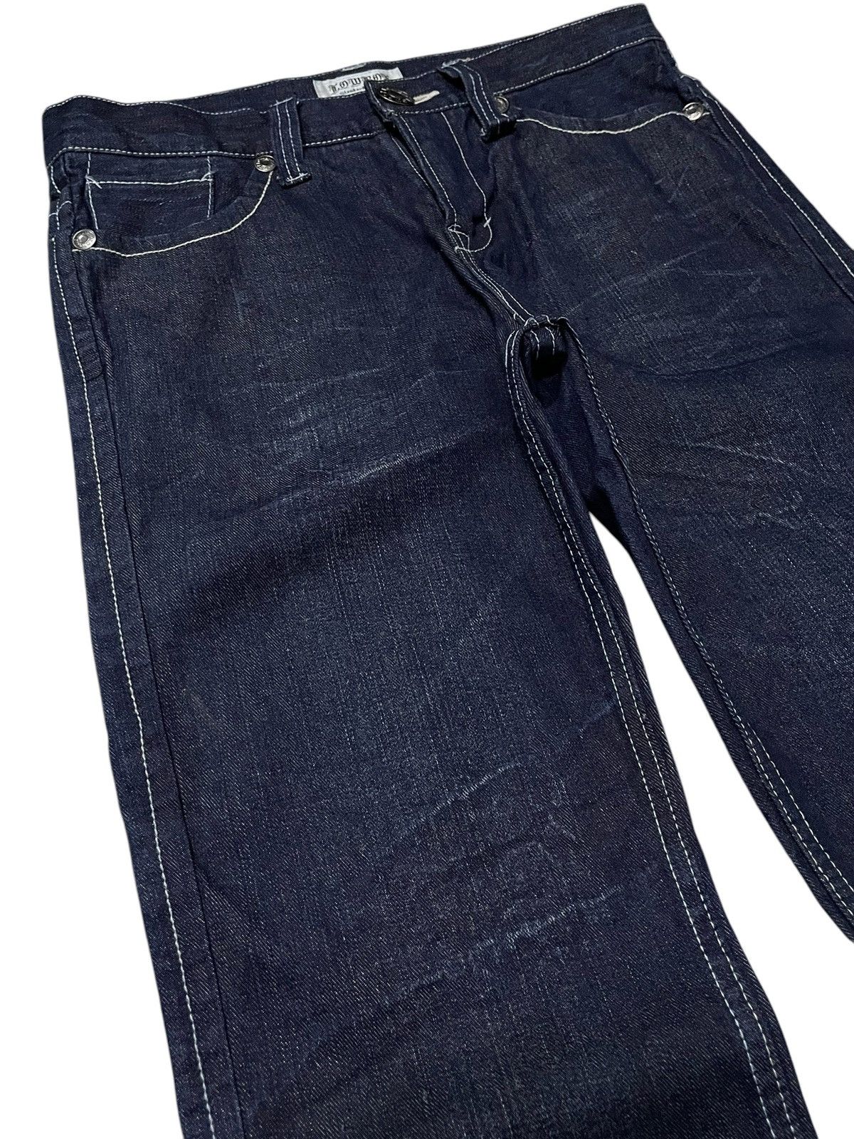 GOSTAR DE FUGA × LOWBOX Lowbox Japan Indigo Wash Contrast Stitched Straight Jeans Size US 31 - 8 Thumbnail