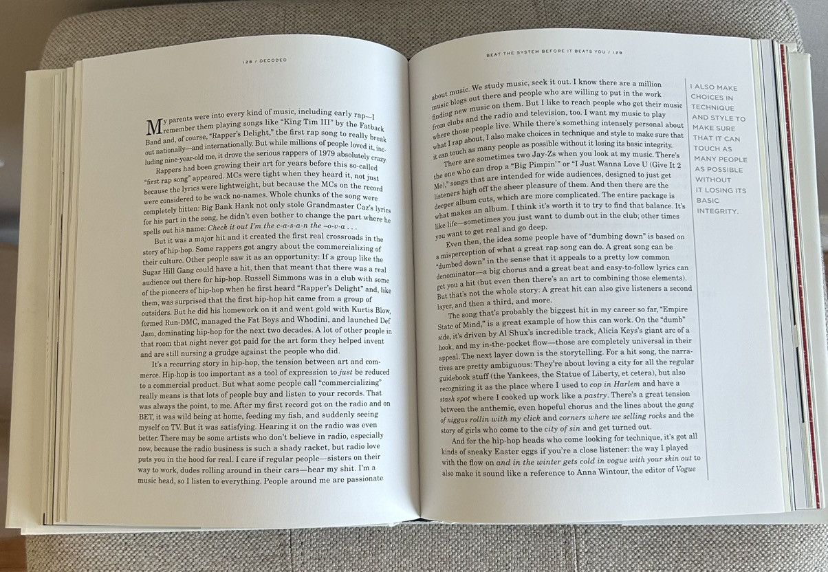 Jay-Z 2010 JAY-Z Decoded Hard Cover Book copyright Shawn Carter Size ONE SIZE - 5 Thumbnail