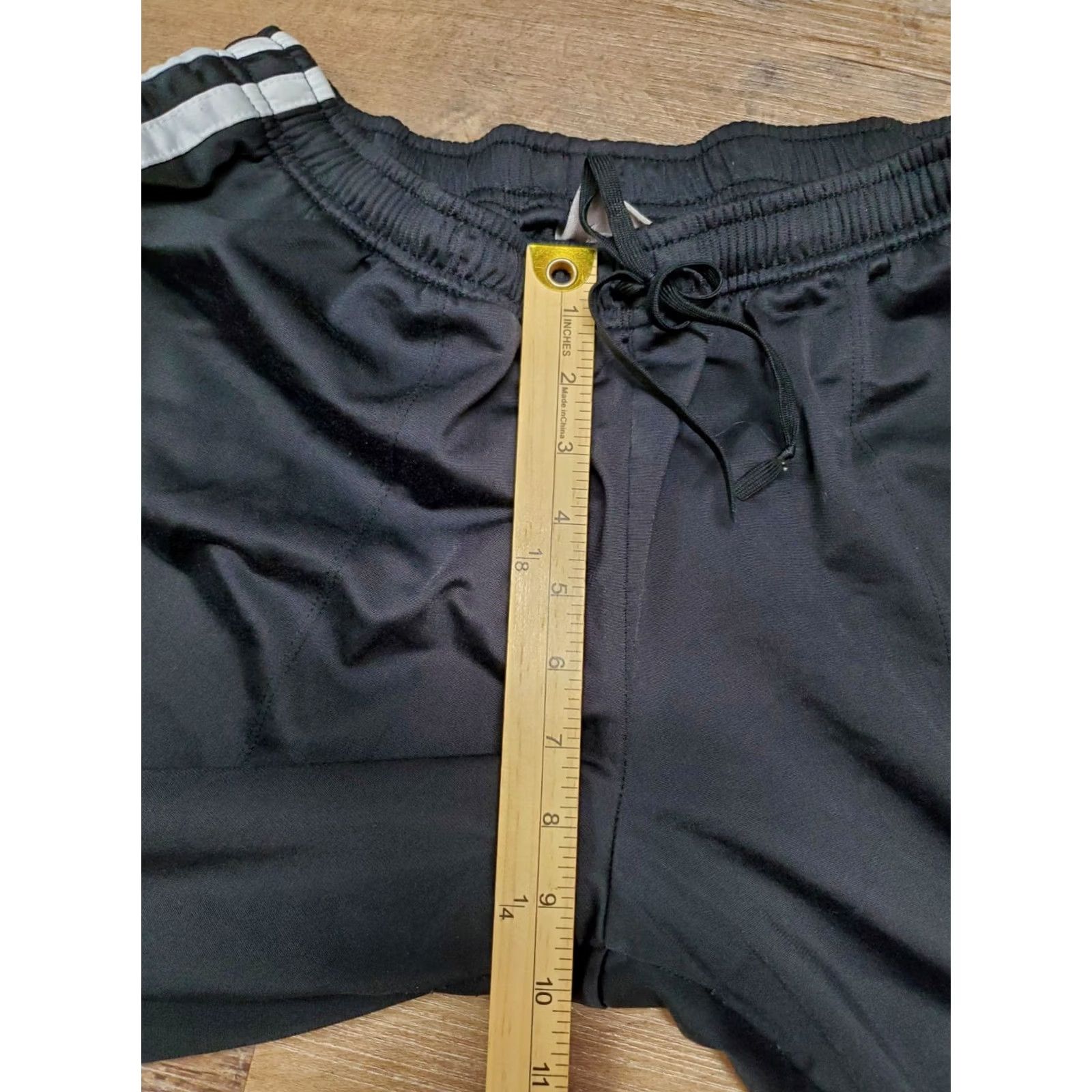 Nike Nike Pants L Black White Stripes Athleisure Track Running Mens Adjustable Drawstring Elastic Waist Pockets Straight Leg 12-14 Sportive Size US 33 - 5 Thumbnail