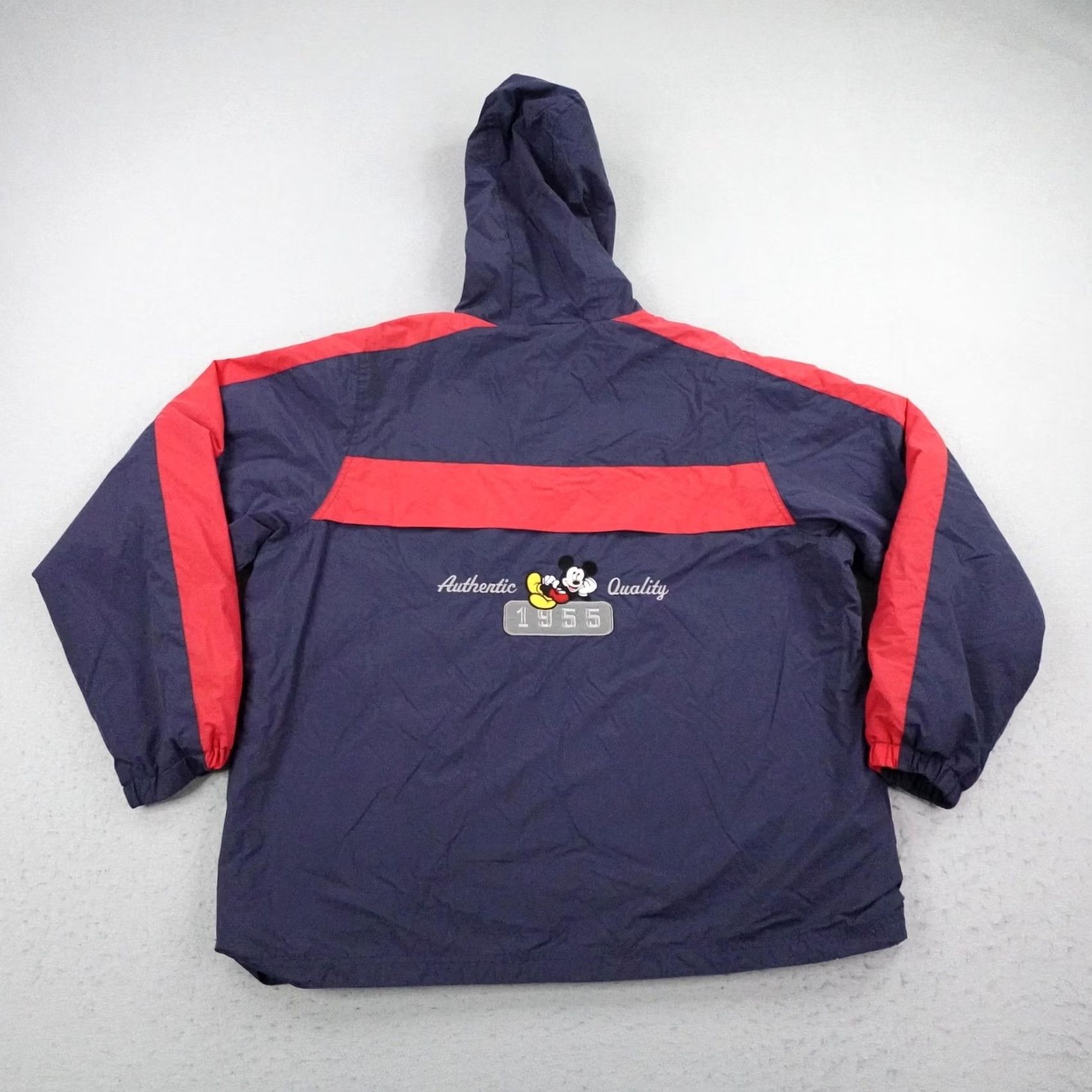 Disney Disney Jacket Mens Large Blue Red Windbreaker Lined Mickey Mouse Coat Hoodie Zip Size US L / EU 52-54 / 3 - 6 Thumbnail