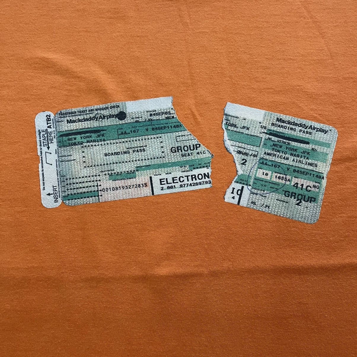 Japanese Brand Mackdaddy Airplay Boarding Pass Ticket T Shirt Size US L / EU 52-54 / 3 - 5 Thumbnail
