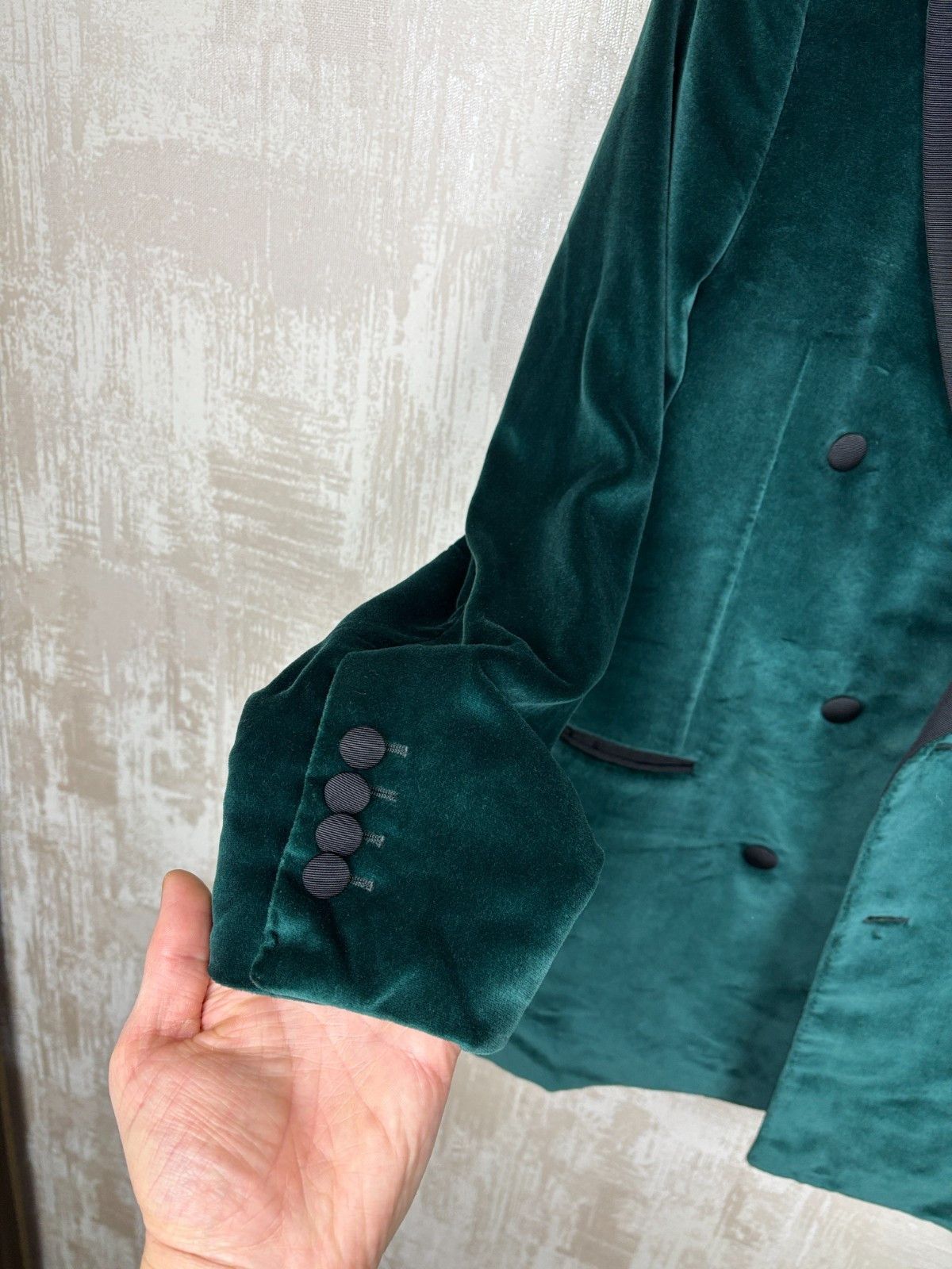 Alfred Dunhill Dunhill London Velvet Double Breasted Blazer Smoking Size 40R - 13 Thumbnail
