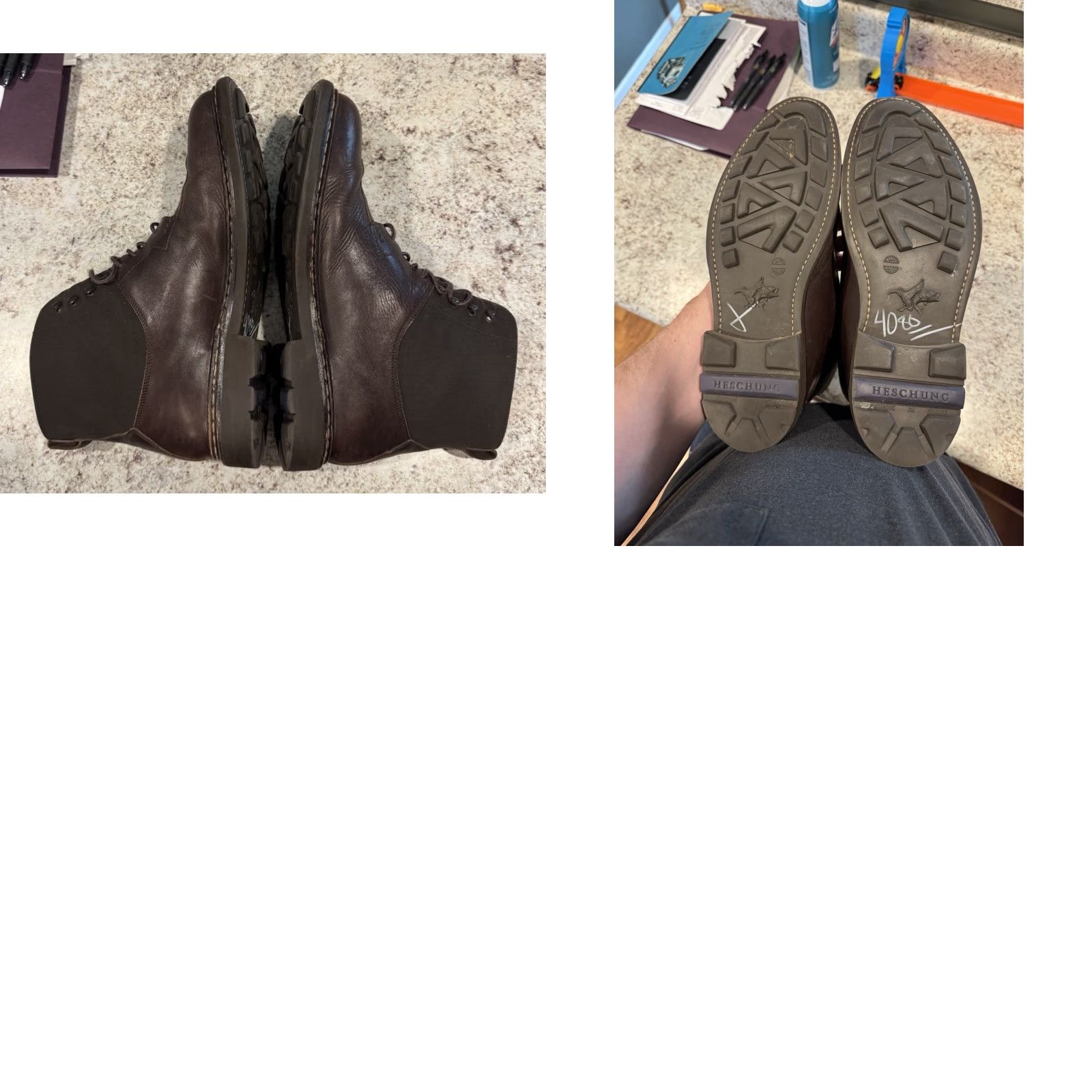 Heschung HESCHUNG GINKGO BOOT Leather Brown Derby Mens 10.5 D Rubber Sole Comfort Lace Up 9 Split Toe Size 43.5/US 10.5 - NYLON Shaft Size US 9 / EU 42 - 8 Thumbnail