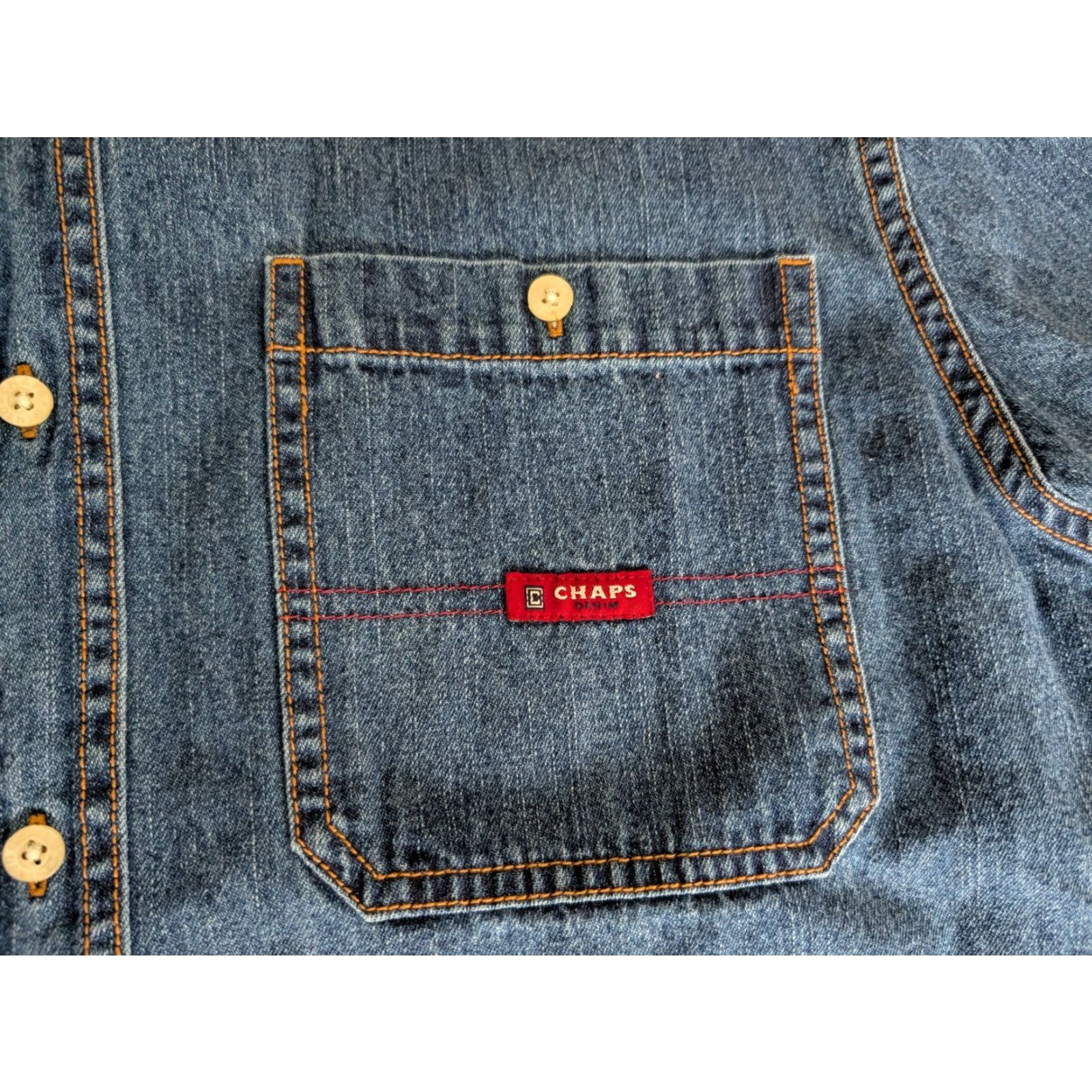 Chaps VINTAGE Chaps Ralph Lauren Shirt Denim Blue Button-Up Mens M Long Sleeve Size US M / EU 48-50 / 2 - 5 Thumbnail