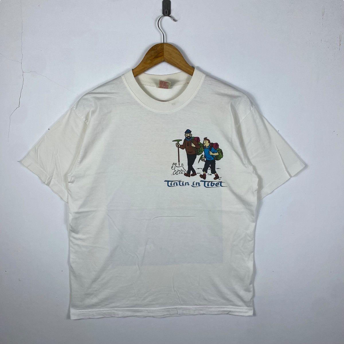 Other Vintage 90's TINTIN IN TIBET Cartoon Graphic Distressed Tee Size US L / EU 52-54 / 3 - 5 Thumbnail
