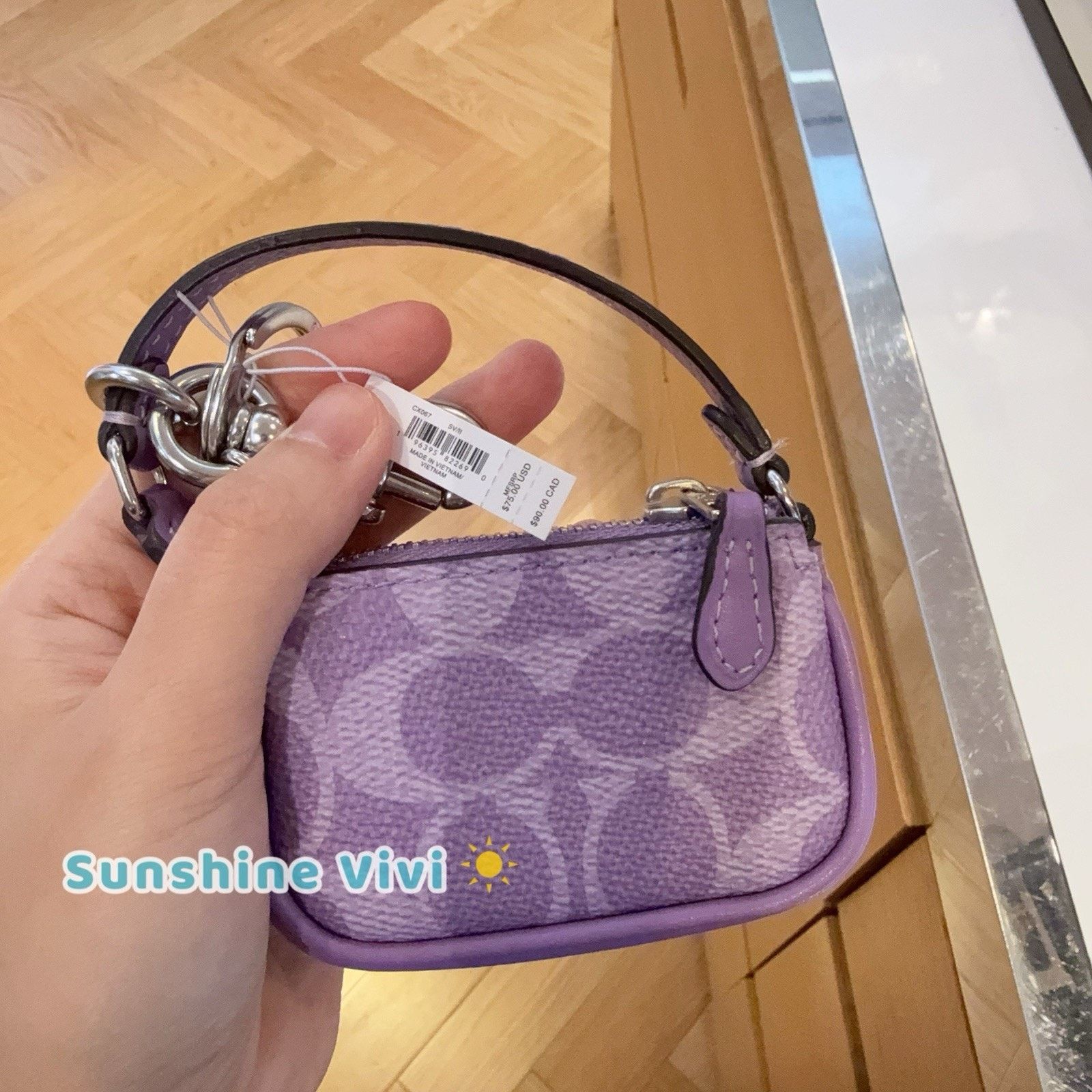 Coach NWT Coach Mini Nolita Bag Charm Signature CX067 SILVER/IRIS Size ONE SIZE - 5 Thumbnail