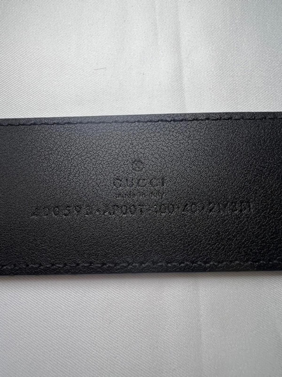 Gucci Gucci Lg GG Logo Black Leather Belt Sz 100 Size ONE SIZE - 4 Thumbnail