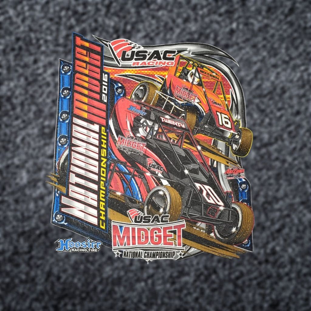 Gildan 2016 USAC Racing Midget National Championship Gray t-shirt L Gildan Data Redaction? Size US L / EU 52-54 / 3 - 1 Thumbnail