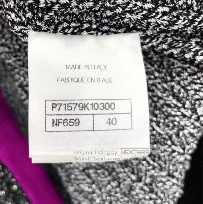 Chanel Chanel Gray Long Sleeve Cardigan with Pink Trim . Size L / US 10 / IT 46 - 7 Thumbnail