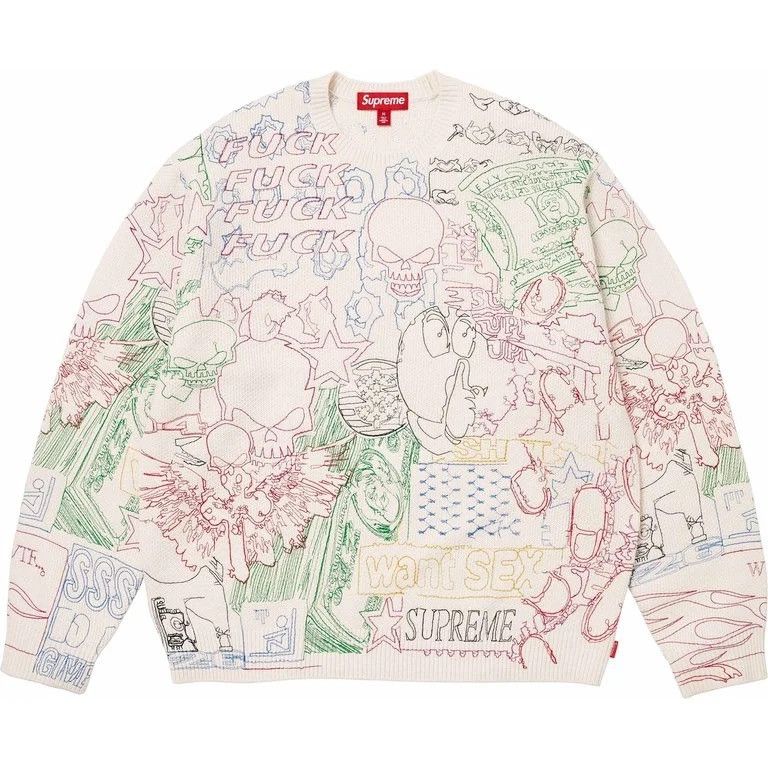 Supreme Supreme collage embroidered sweater Size US M / EU 48-50 / 2 - 4 Thumbnail