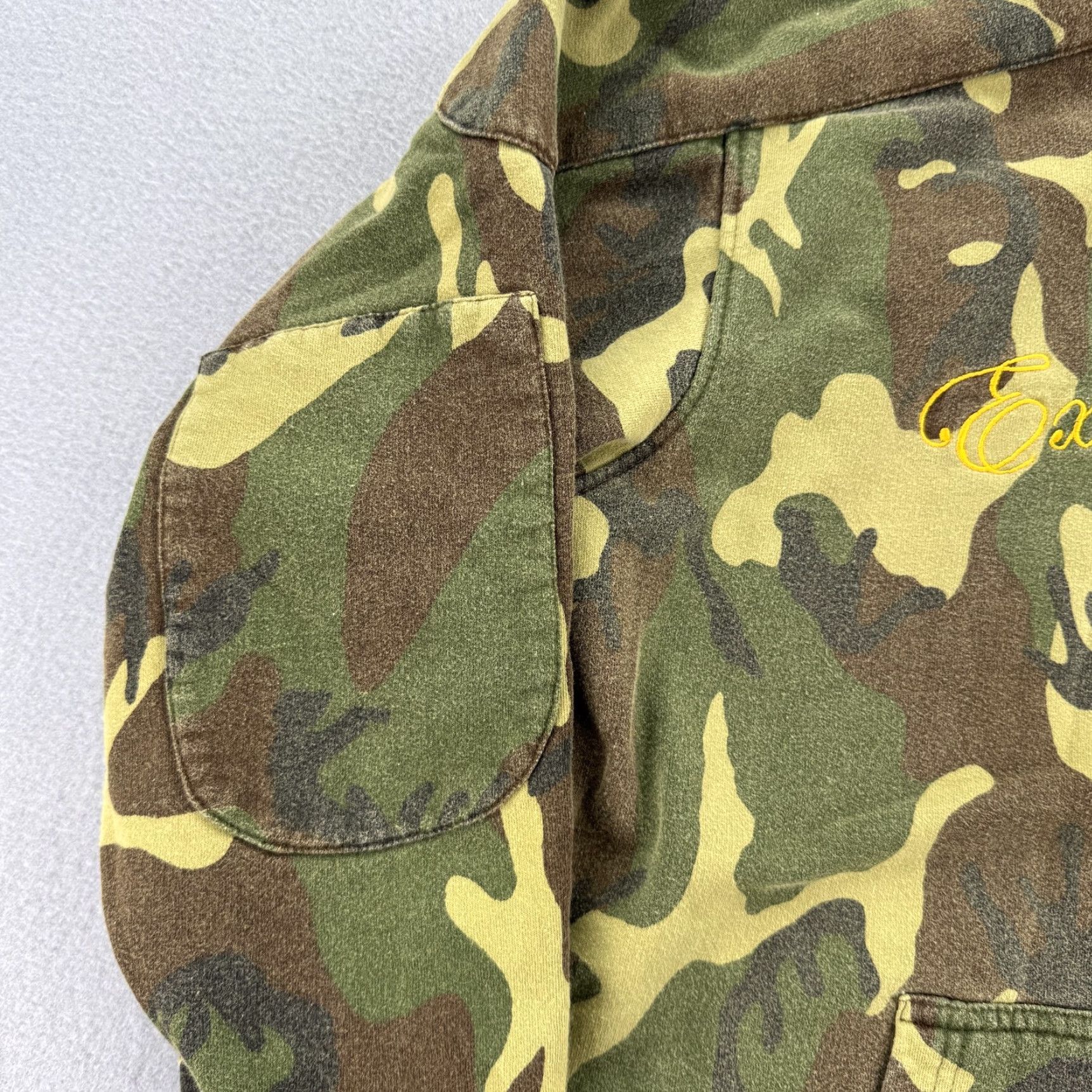 CO VINTAGE Exsto Denim Co Sweater Mens XL Camouflage Pullover Crewneck Knit Kangaroo Pocket Camouflage Graphic Print Outdoor Outdoor Mens Size US XL / EU 56 / 4 - 5 Thumbnail