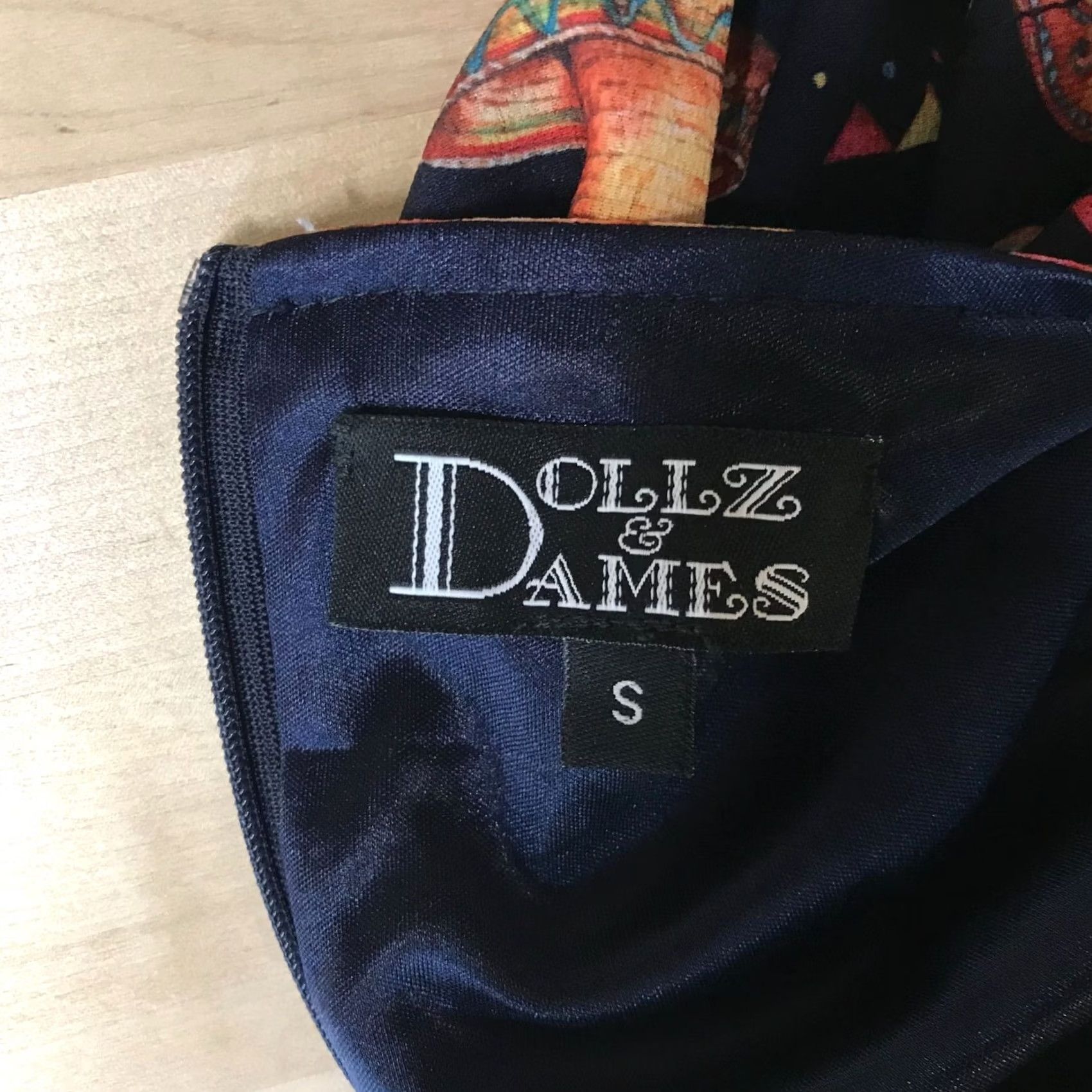 Etro DOLLZ & DAMES DRESS Women S Navy Western Llama Cactus Pleated Retro Knee Length Size S / US 4 / IT 40 - 7 Thumbnail