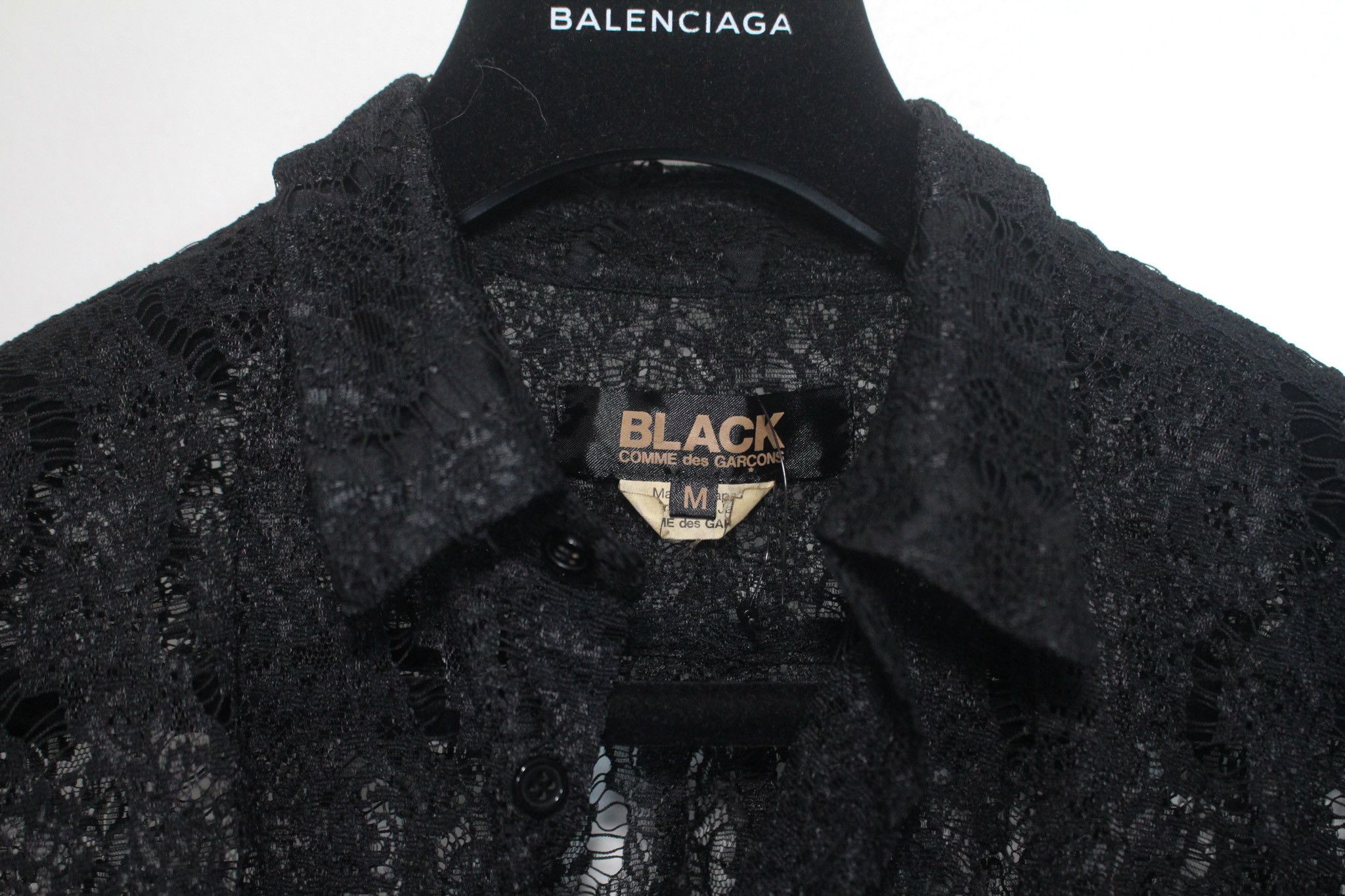 Comme des Garcons Black AD 2015 Black Laced/Mesh Button Up Size M / US 6-8 / IT 42-44 - 3 Thumbnail