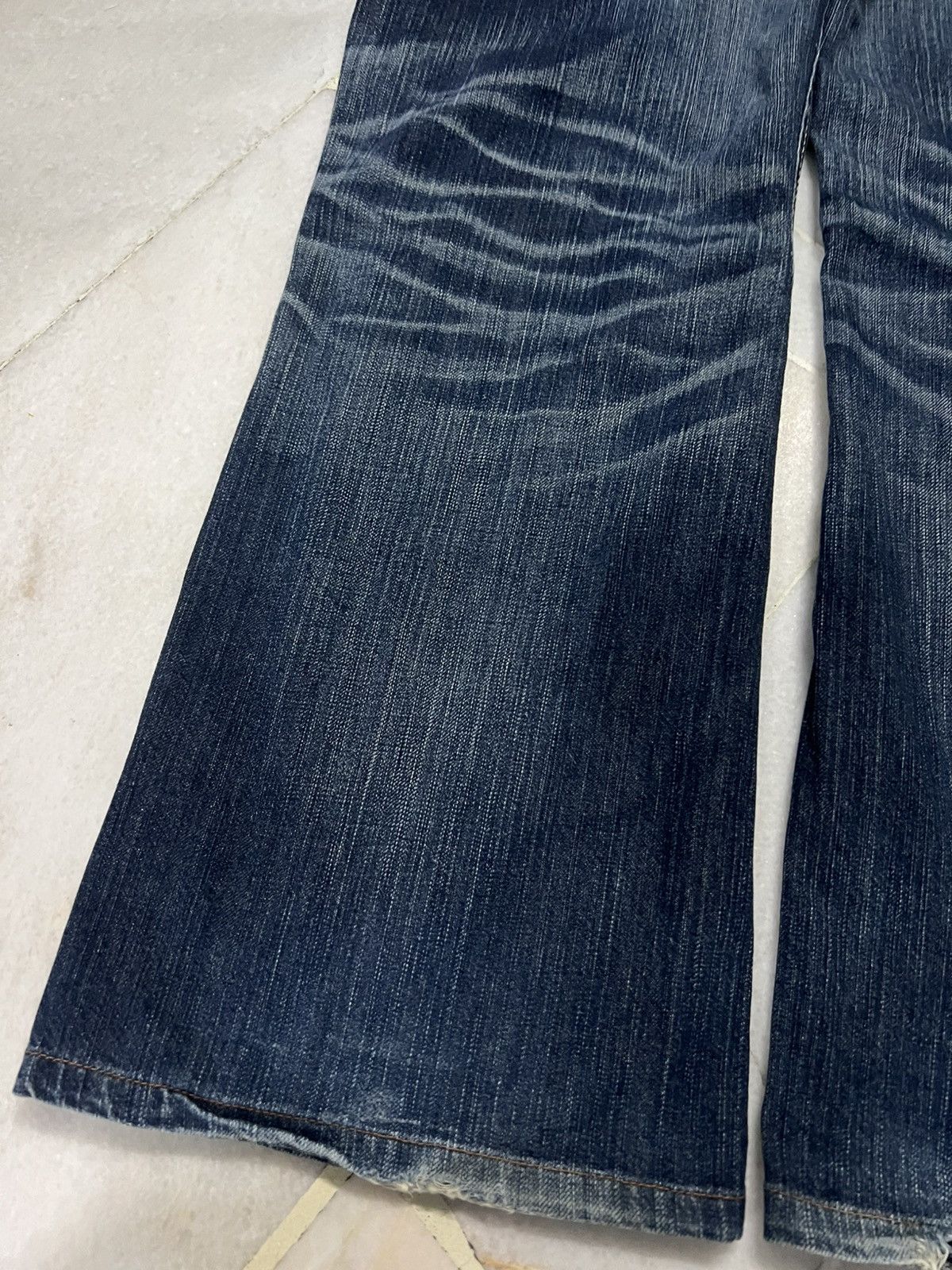 Edwin × Japanese Brand × Vintage 💥Flare💥Edwin Buffalo Head Distress Jean Size US 35 - 15 Thumbnail