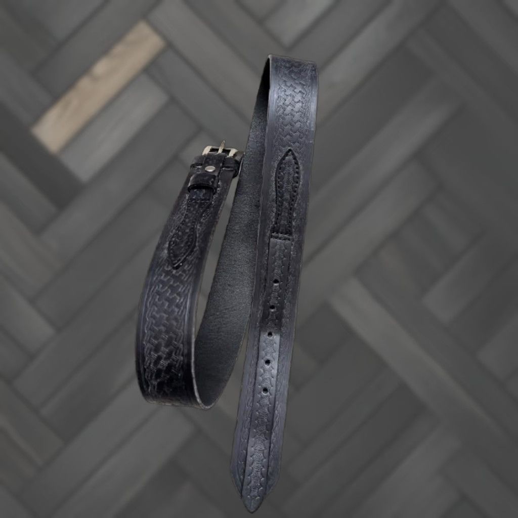 Vintage VINTAGE CABELA'S western belt belt 38 black leather PU coating western style with buckle screws Men Size US XXS / EU 40 - 1 Thumbnail
