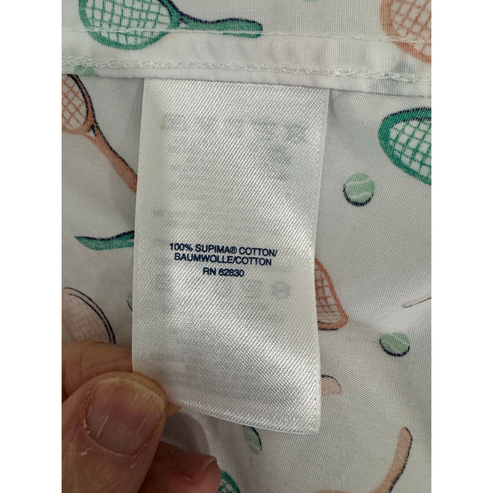 Lands' End Land's End Tennis Racket Print Sleeveless Button Shirt - 12 Size XL / US 12-14 / IT 48-50 - 5 Thumbnail