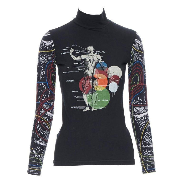 Jean Paul Gaultier JEAN PAUL GAULTIER Human Body Skeleton Anatomy Top Size S / US 4 / IT 40 - 1 Thumbnail