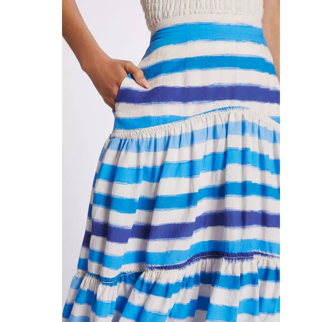 Anthropologie New Anthropologie Maeve Striped A-Line Midi Skirt $148 XS Size 26" / US 2 / IT 38 - 4 Thumbnail
