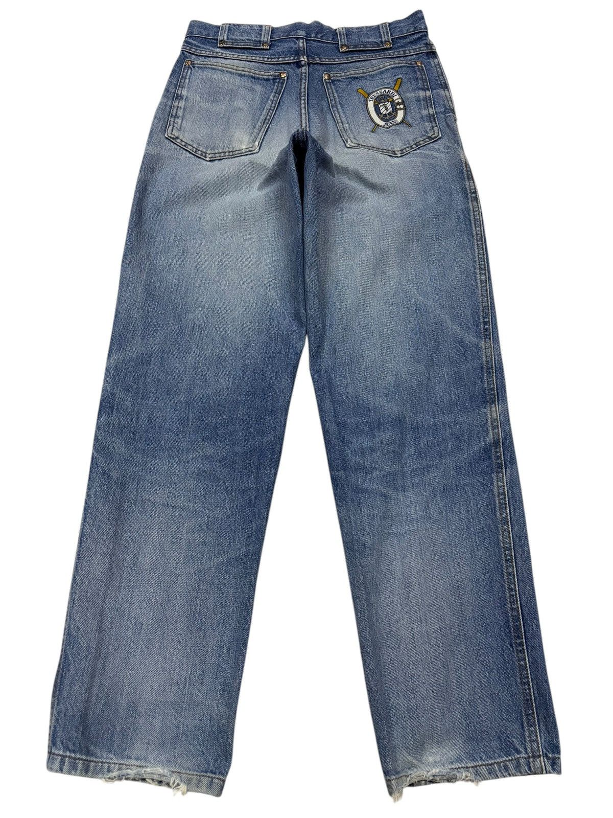 Trussardi Vintage Trussardi Faded Blue Washed Jeans Size US 29 - 2 Thumbnail