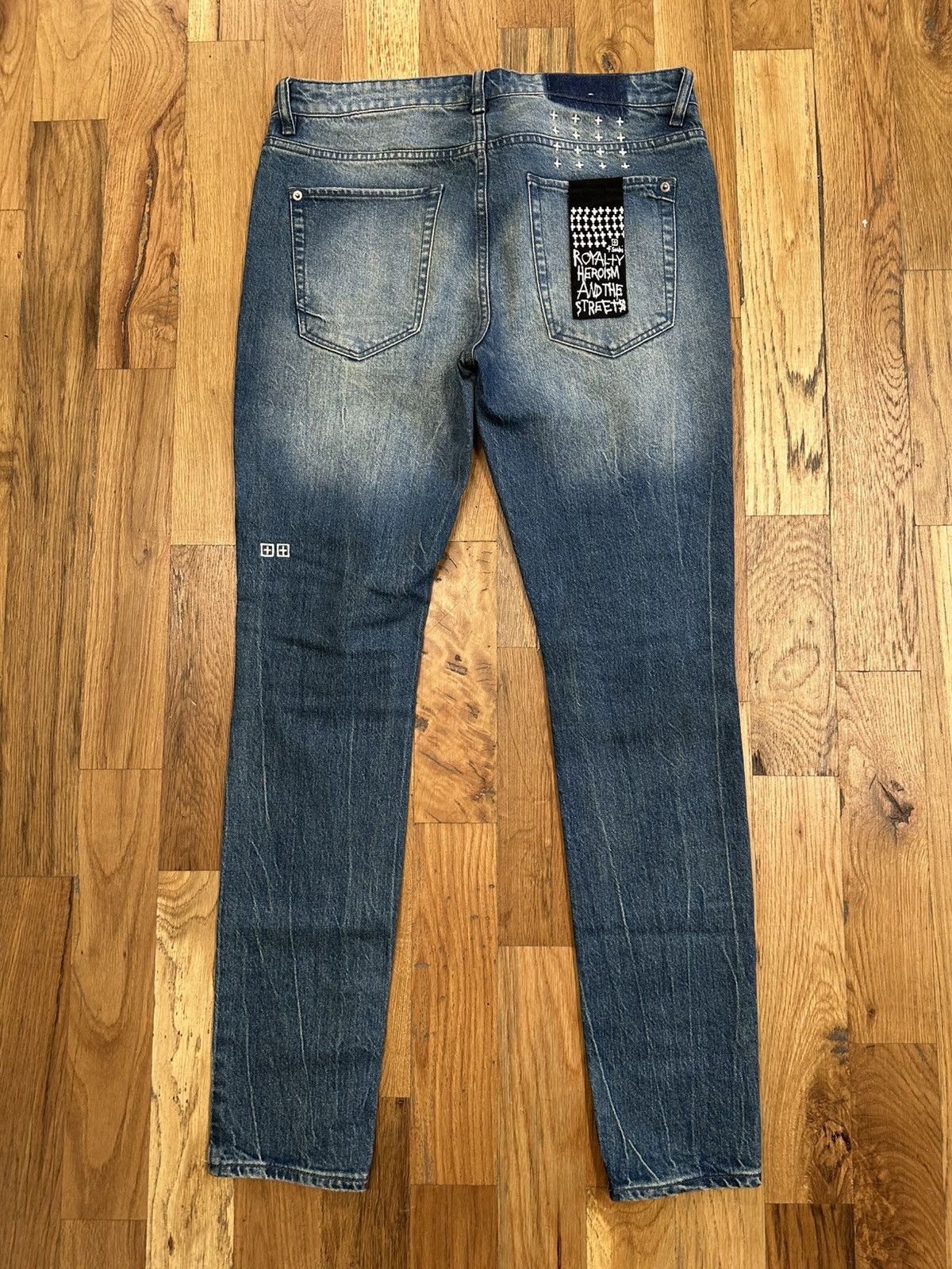Ksubi Ksubi Knee High Logo Blue Denim Jeans Size 33 Size US 33 - 2 Thumbnail