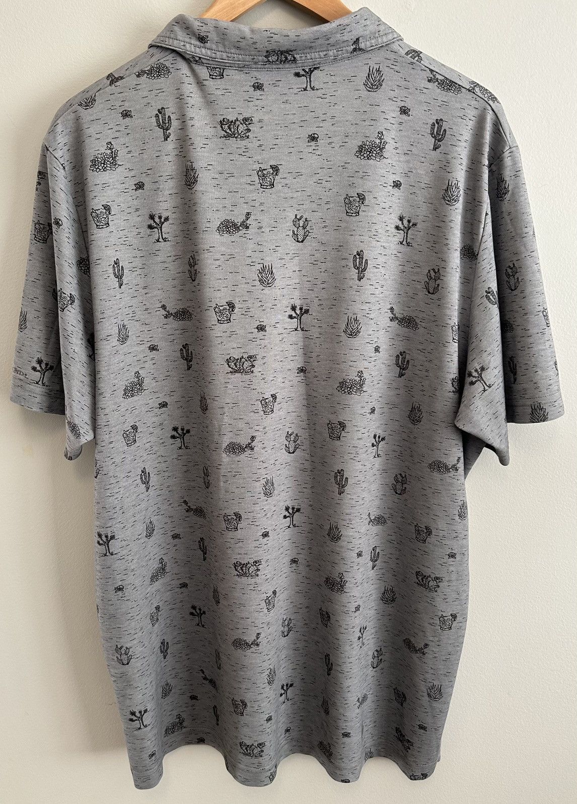 TravisMathew Travis Mathew Mens Grey Cactus Print Size CXL Polo Shirt Size US XXL / EU 58 / 5 - 6 Thumbnail
