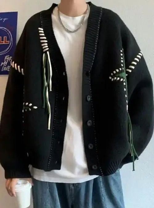 Other Fukuoka x Genji Black y2k star cardigan knitwear Size US L / EU 52-54 / 3 - 3 Thumbnail