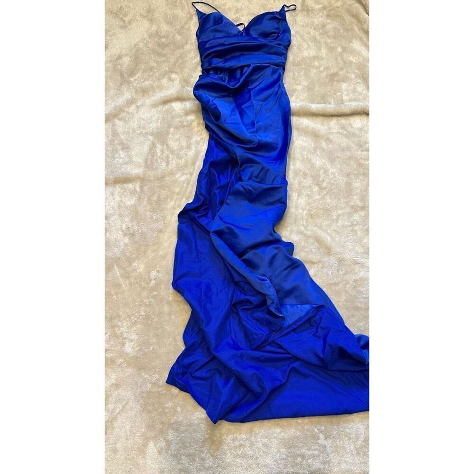 Other Cobalt Blue Gown with Thigh-High Slit | Sz 4 Size S / US 4 / IT 40 - 2 Thumbnail