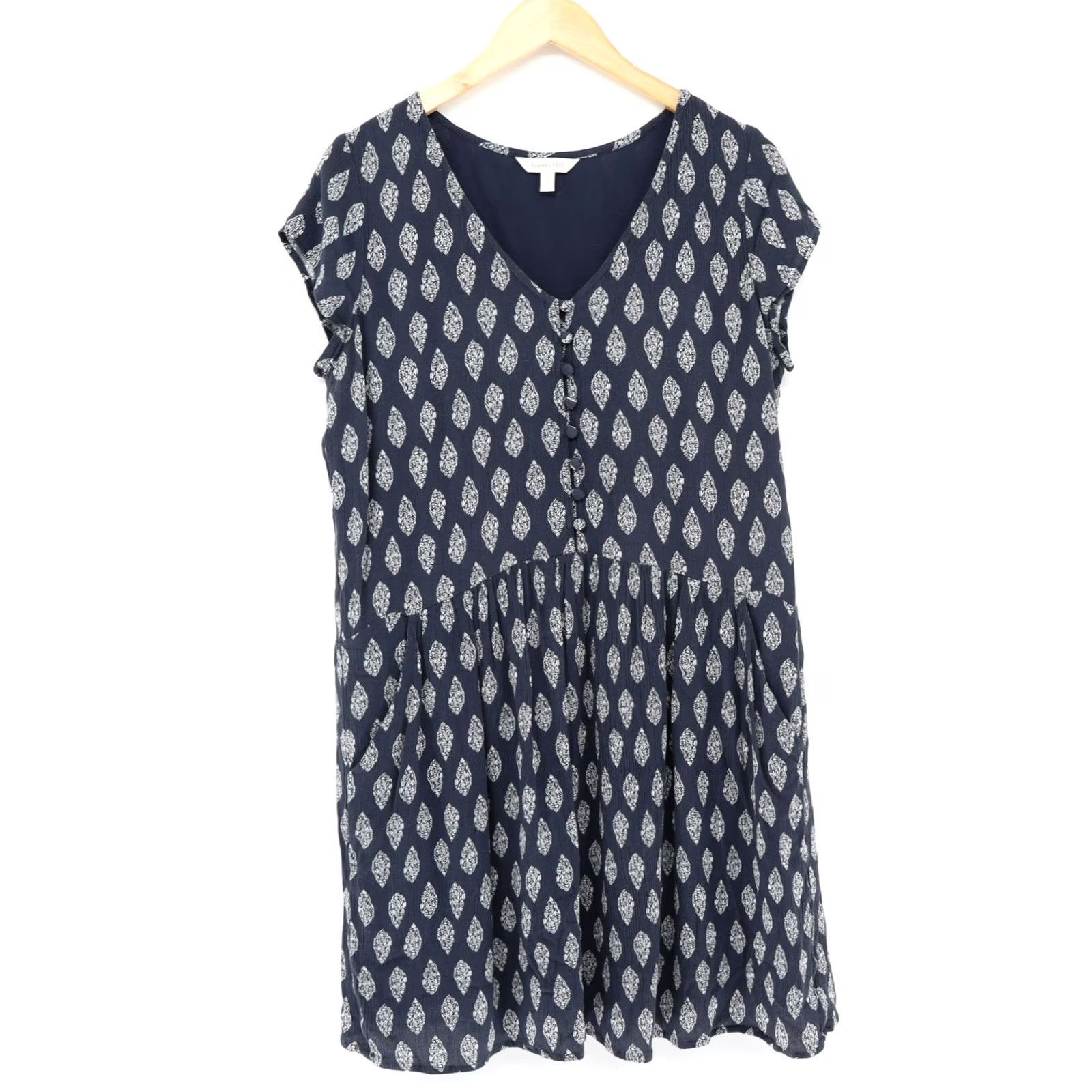 Vintage Garnet Hill Women's Marina Gauzy Crepe Dress Navy Blue M Size M / US 6-8 / IT 42-44 - 2 Thumbnail