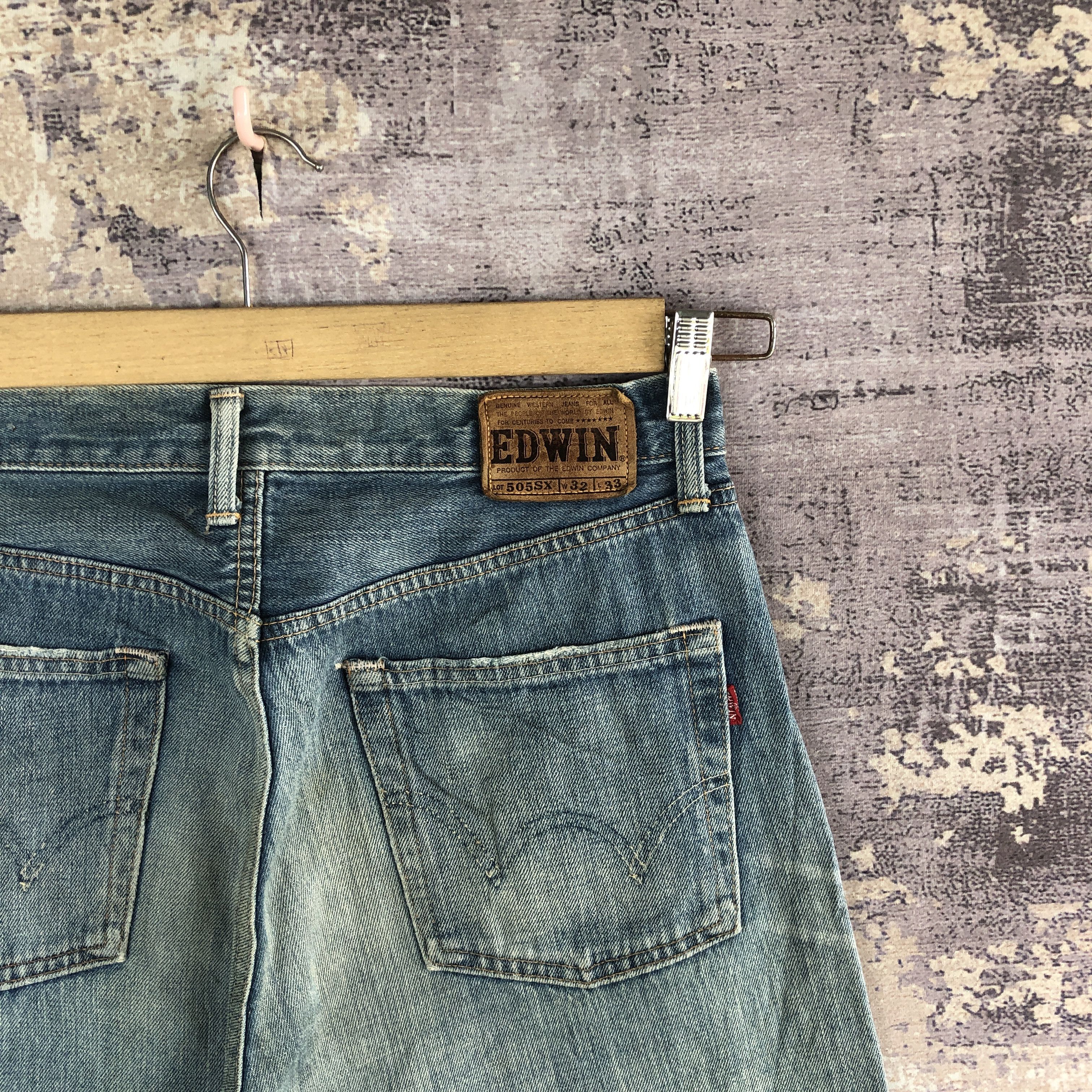 Edwin Vintage Edwin 505 Japan Selvedge Denim Faded Redline Jeans Size US 30 / EU 46 - 5 Thumbnail
