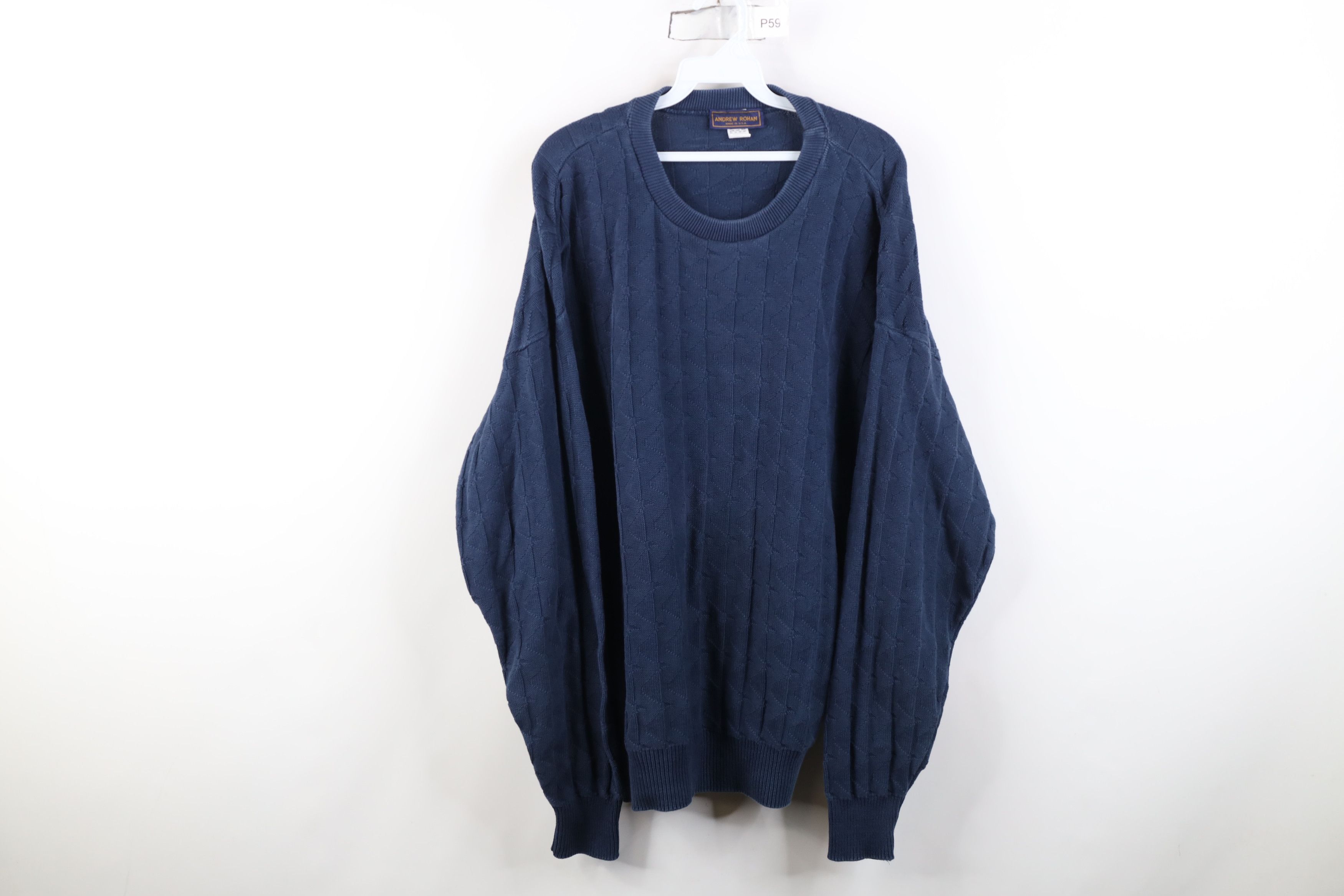 Vintage Vintage 90s Streetwear Triangle Geometric Knit Sweater USA Size US L / EU 52-54 / 3 - 1 Thumbnail