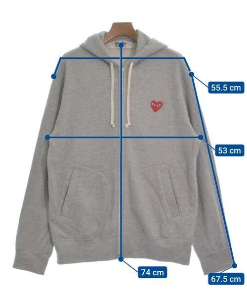 Comme des Garcons PLAY Hoodie Cotton Zip Up Inseam Pocket Plain Gray Size US XL / EU 56 / 4 - 3 Thumbnail