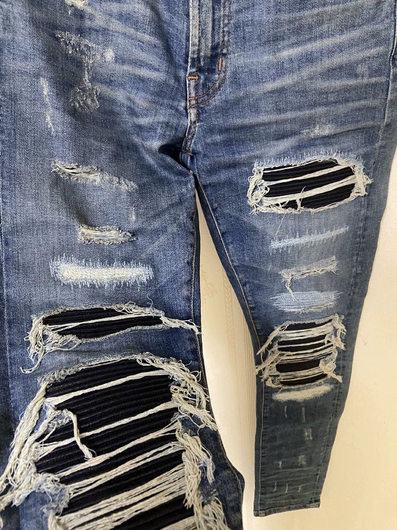 Amiri Amiri 15OG blue patchwork leather jeans Size US 28 / EU 44 - 5 Thumbnail