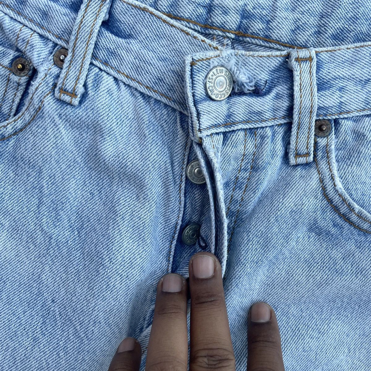 Vintage 80s Levis Button 524 Distressed Denim Jeans