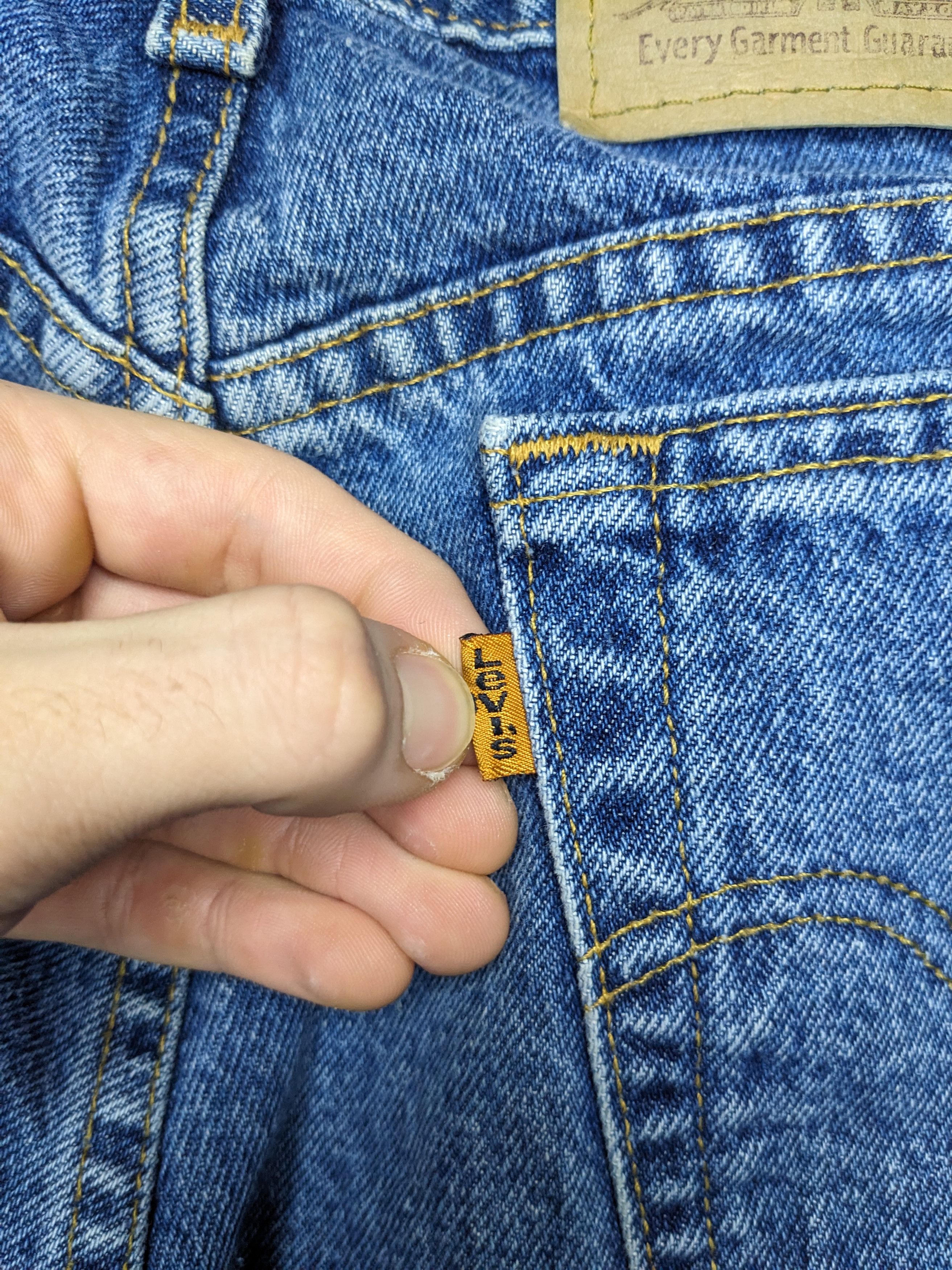 Levi's VINTAGE 90s Levis 550 Orange Tab Jeans High Rise Denim Size 29" - 7 Thumbnail
