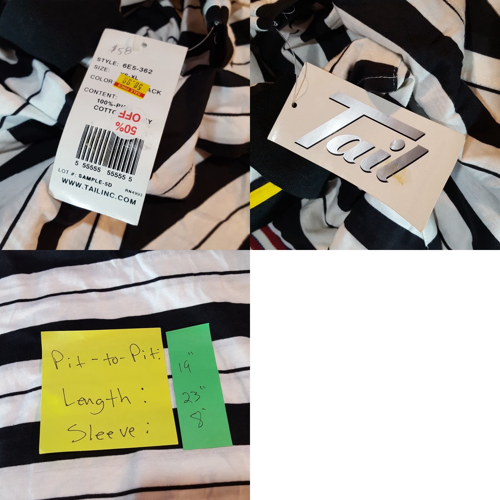 Vintage VINTAGE Tail Polo Shirt Striped Women's Small Surfer Collar Tennis Golf Retro Size S / US 4 / IT 40 - 8 Thumbnail