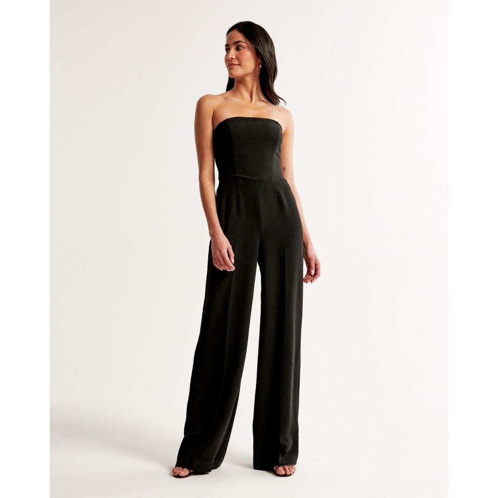 Abercrombie & Fitch NEW Abercrombie & Fitch StraplessCrepe Jumpsuit Black Size 38" / US 16 / IT 52 - 2 Thumbnail