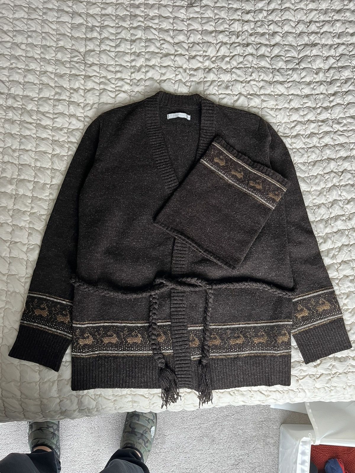 AW02 “Nowhere Man” Belted George Cardigan w/ Matching Stole
