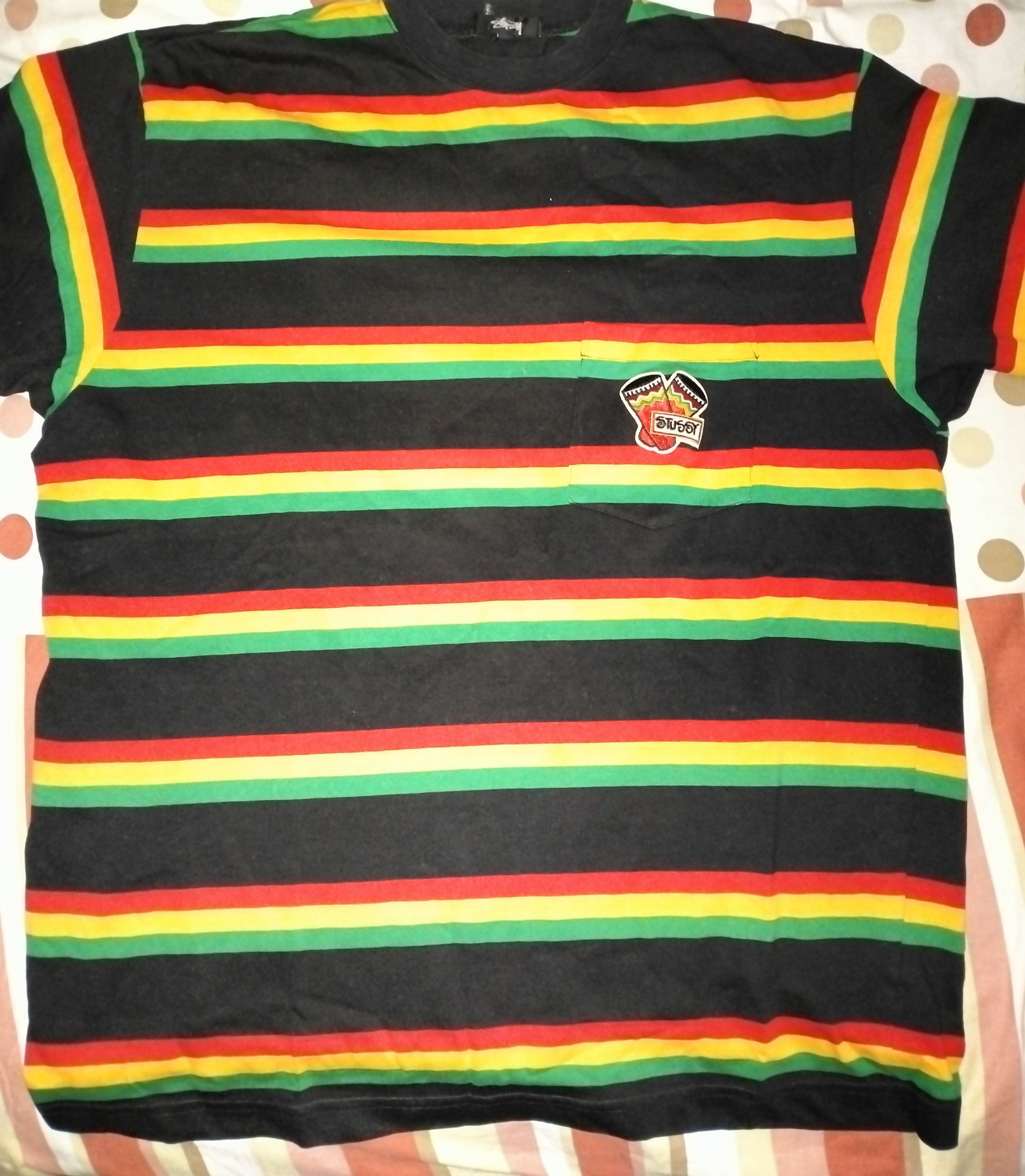 Stussy × Vintage Vintage 80s Stussy Rasta Marimbas Pocket Tee (RARE) Size US L / EU 52-54 / 3 - 2 Thumbnail