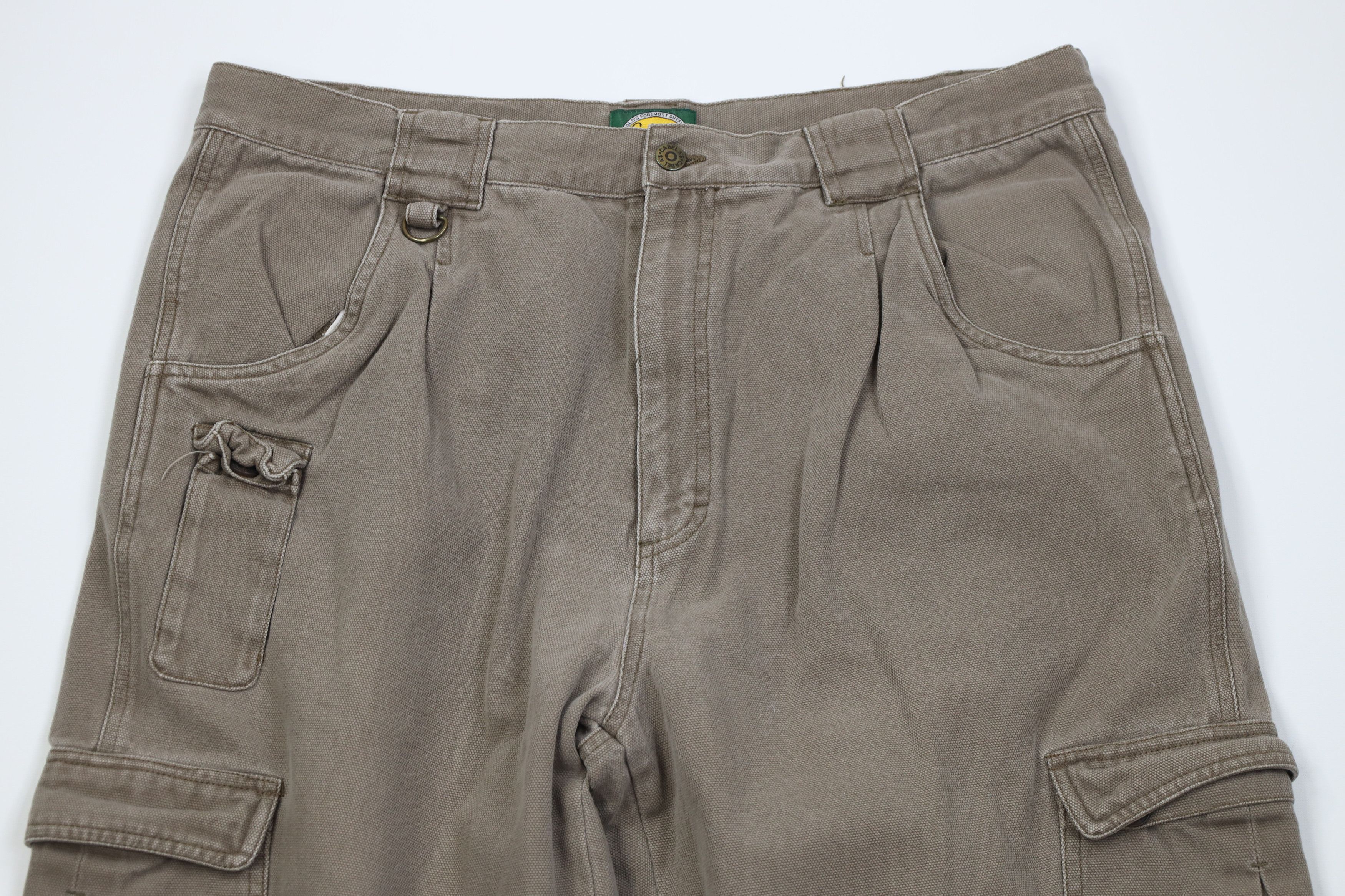 Cabelas Vintage 90s Cabelas Heavy Canvas Wide Leg Cargo Pants Brown Size US 38 / EU 54 - 2 Thumbnail