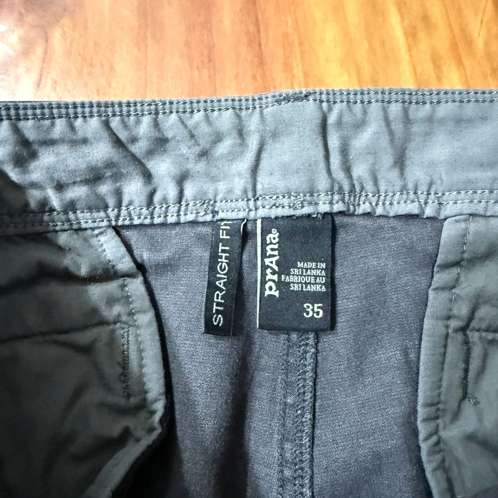 Prana prAna Mens Pants 35x30 Gray Cotton Straight 5-Pocket Chino Vintage No Size US 35 - 4 Thumbnail