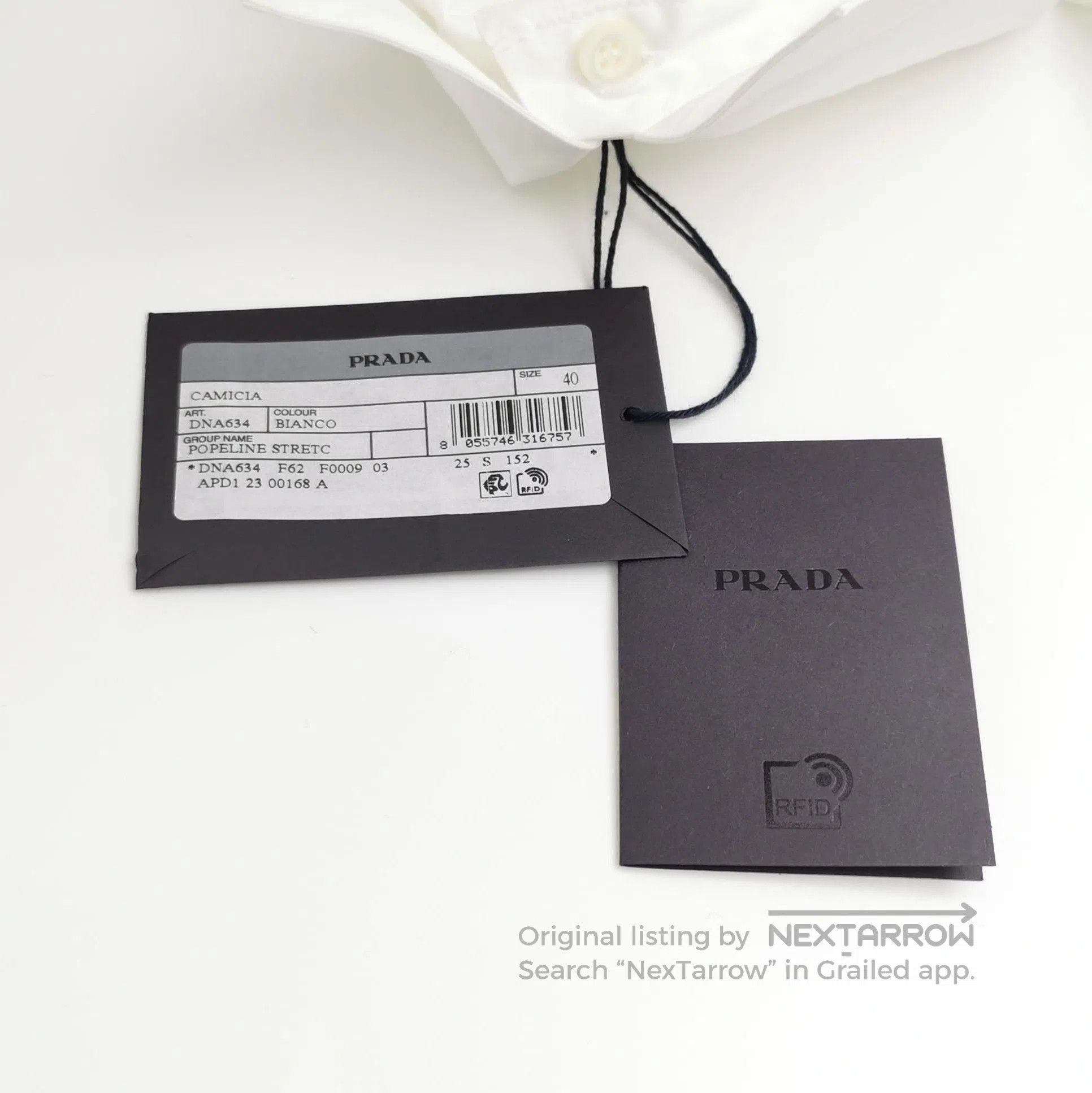 Prada Prada Classic White Cotton Button. Size M / US 6-8 / IT 42-44 - 3 Thumbnail