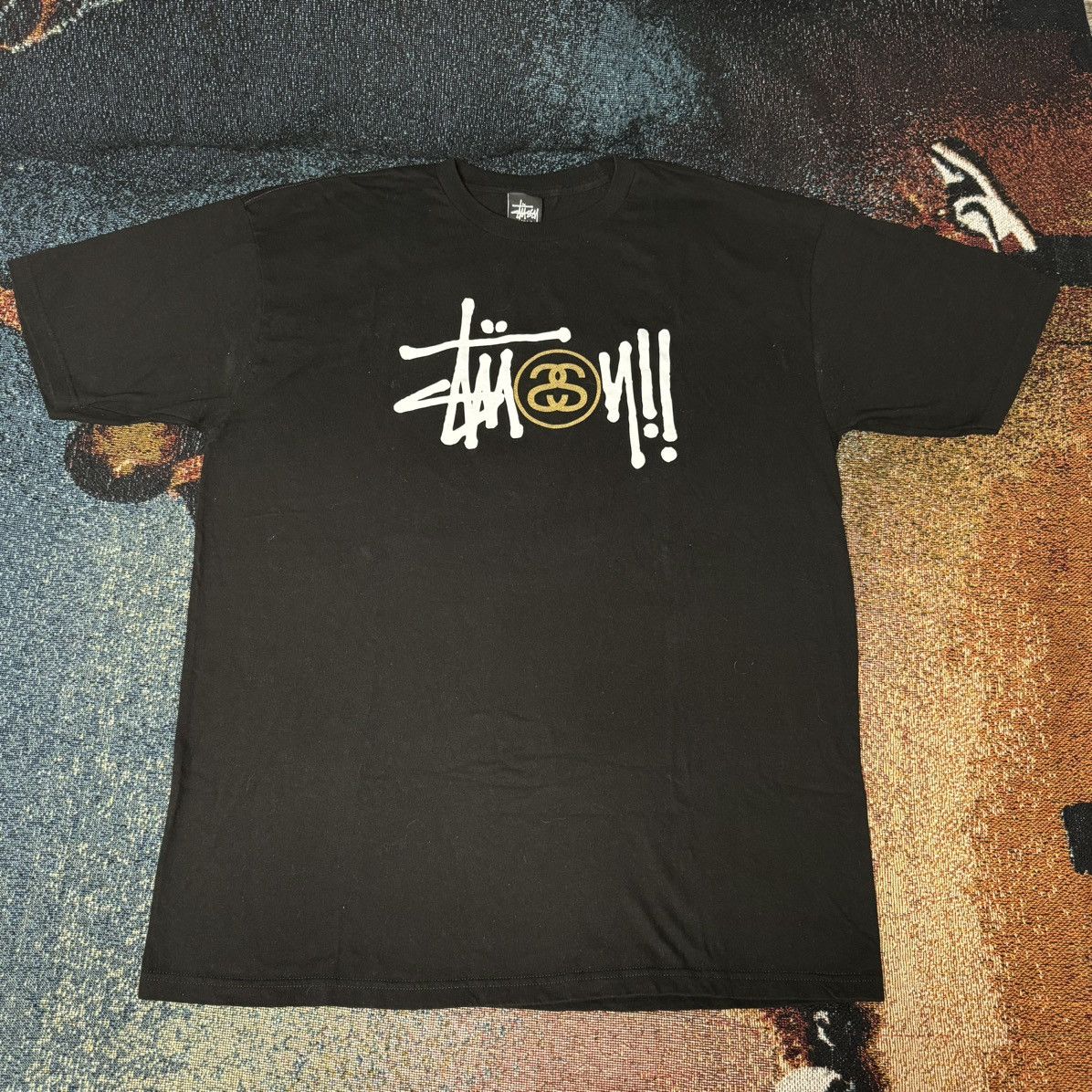 Stussy × Vintage STUSSY LOGO TEE BLACK/GOLD Size US L / EU 52-54 / 3 - 1 Thumbnail