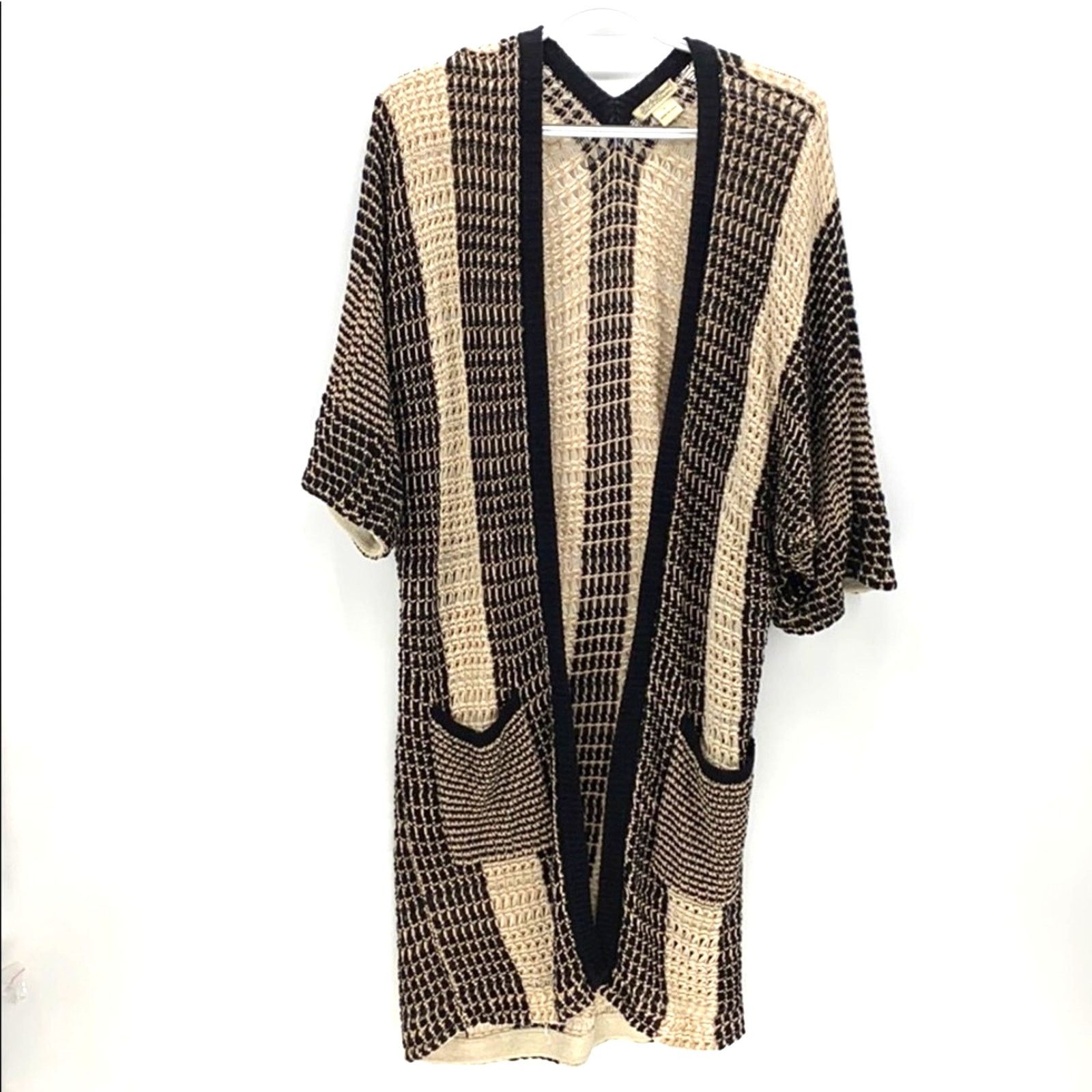 Lucky Brand Lucky Brand Glendora Grid Stitch long cardigan open knit S Size S / US 4 / IT 40 - 1 Thumbnail