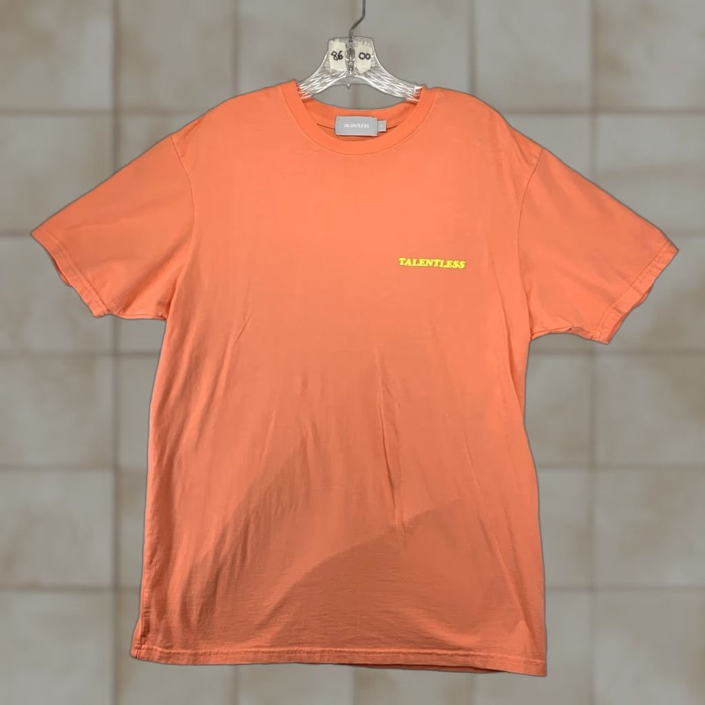 Talentless Talentless Men’s T-Shirt Cream Orange Graphic Short Sleeve Adult Large Retro 90s Cotton Size US L / EU 52-54 / 3 - 1 Thumbnail