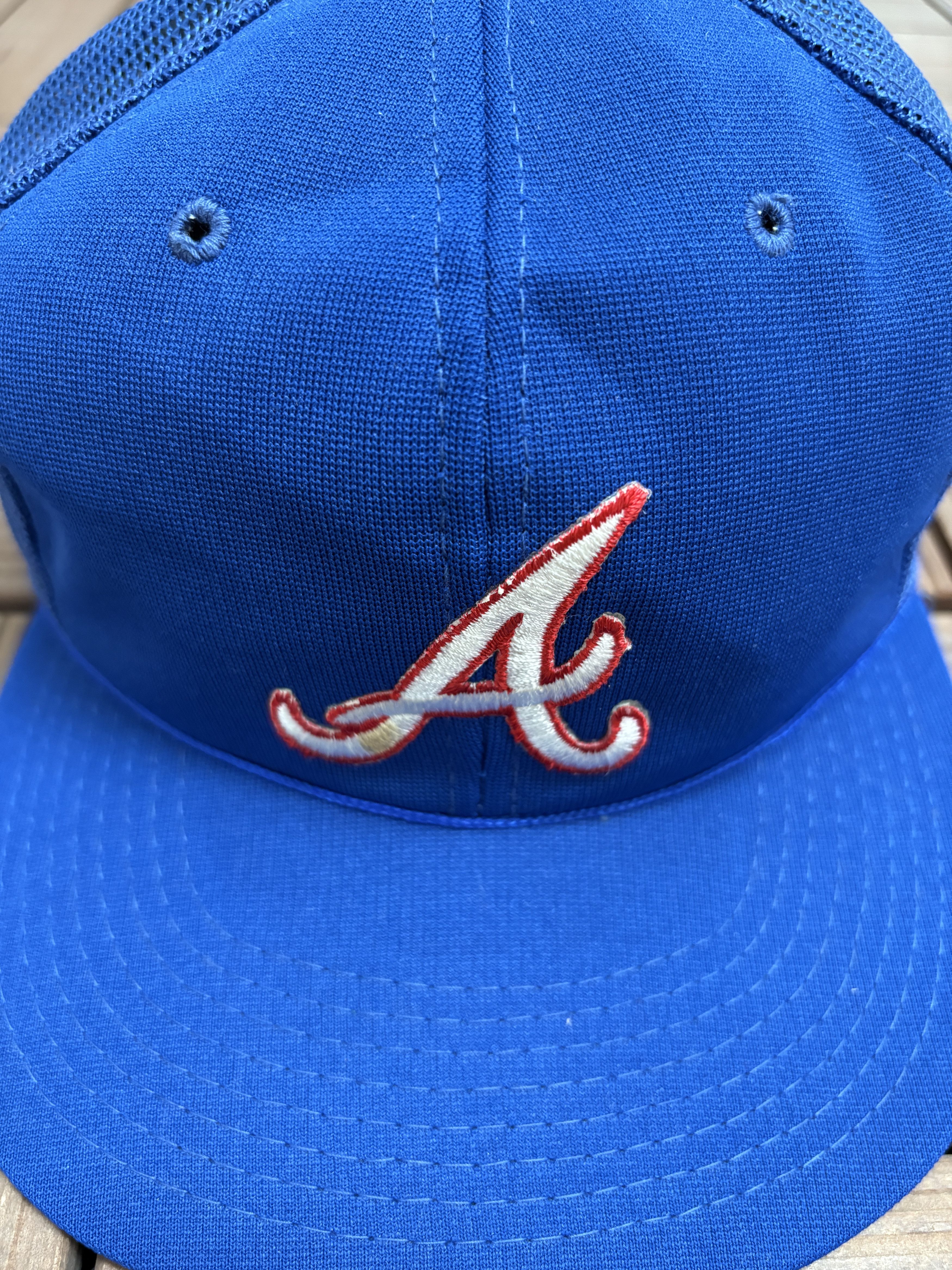 Vintage Atlanta Braves Vintage Trucker Blue Snap Back Hat Cap Size ONE SIZE - 3 Thumbnail